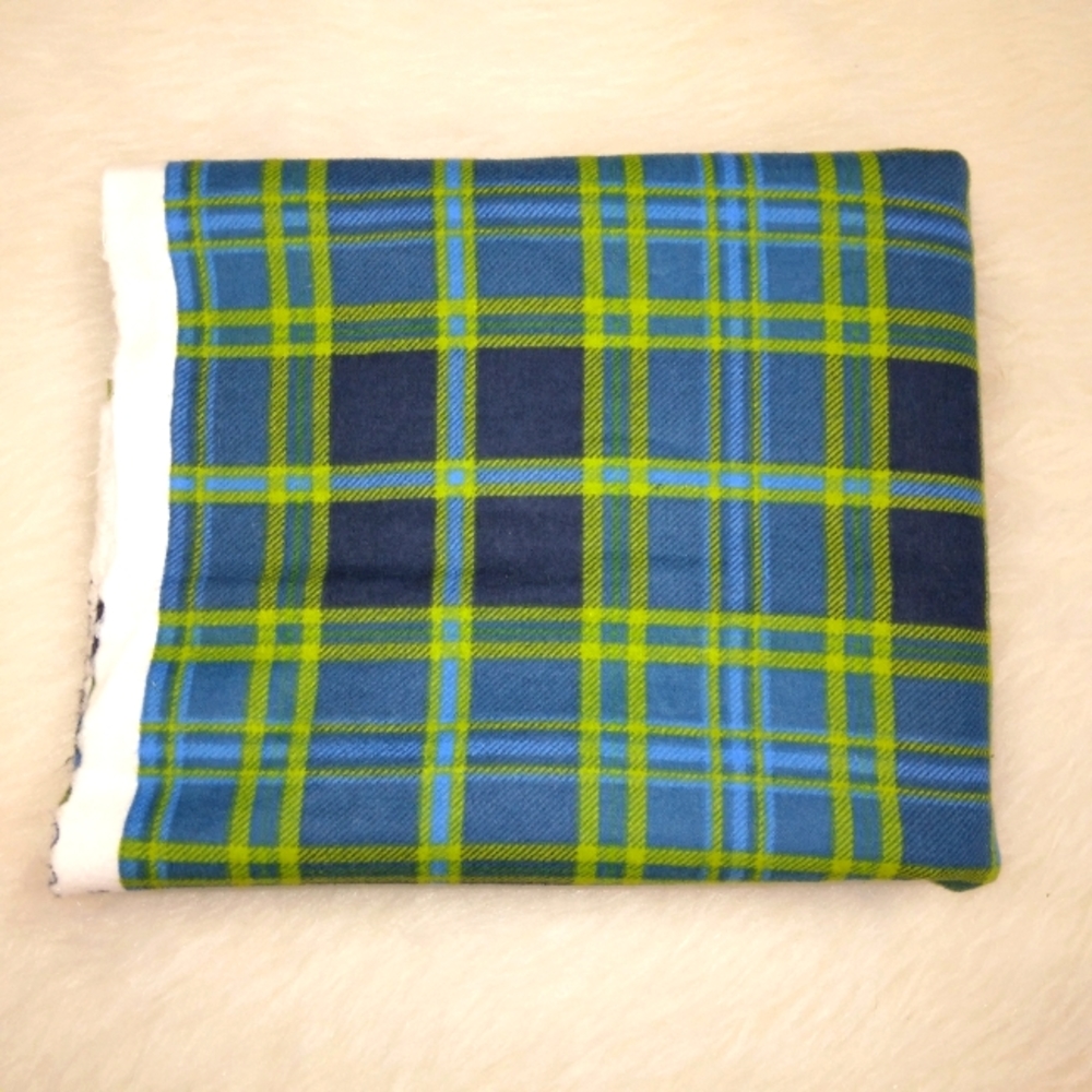 FABRIC Snuggle Flannel for Joann, flannel print, green and blue, 2 yards